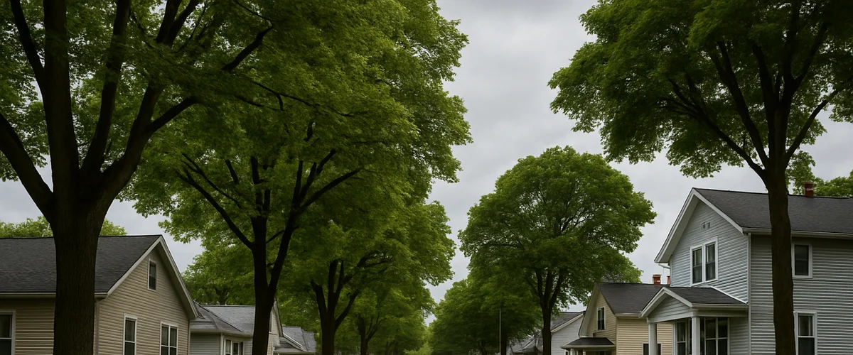 Residential street in Manitowoc, WI