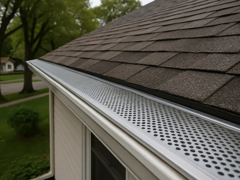 Gutter guard installed on a home roofline in Plymouth, WI