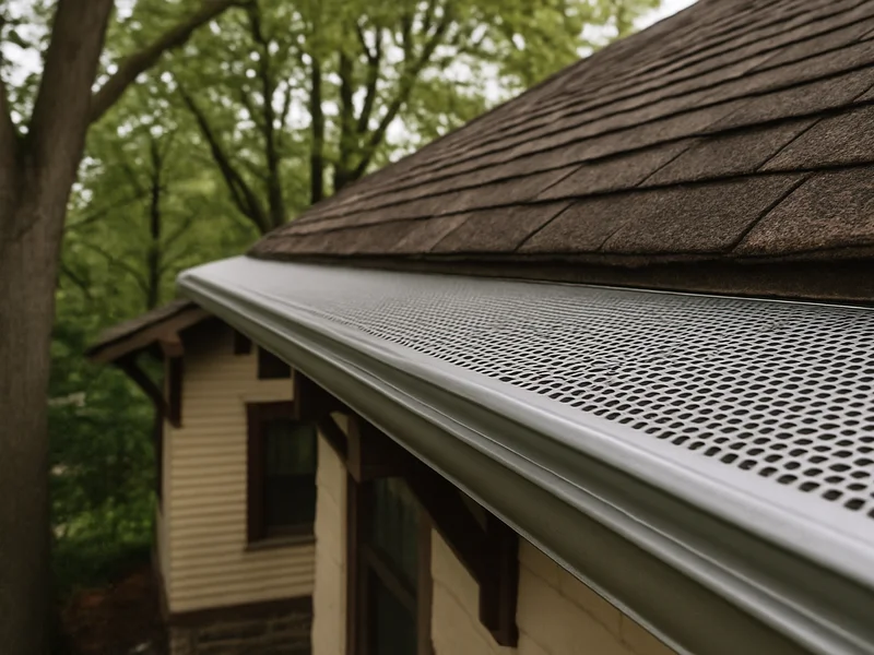 Gutter guard installed on a home roofline in Sheboygan, WI